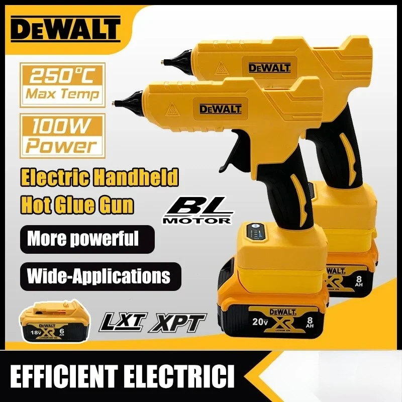 

Электрический ручной клеевой пистолет DEWALT 20V для ремонта и DIY, термопистолет для сварки, пистолет для горячей плавки с защитой от ожогов, электроинструмент