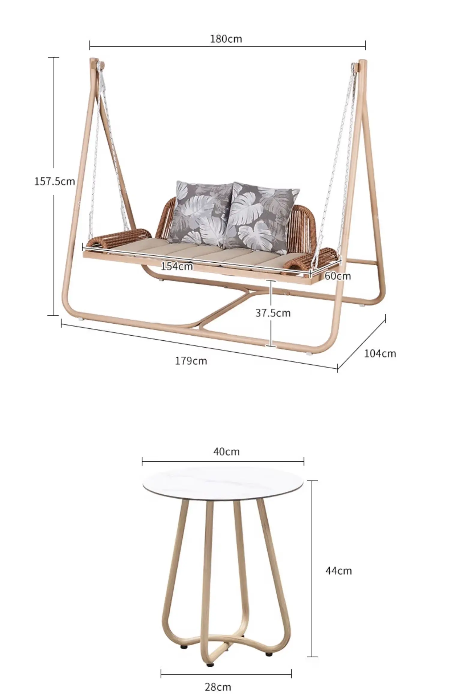 

Outdoor balcony and household double swing chair