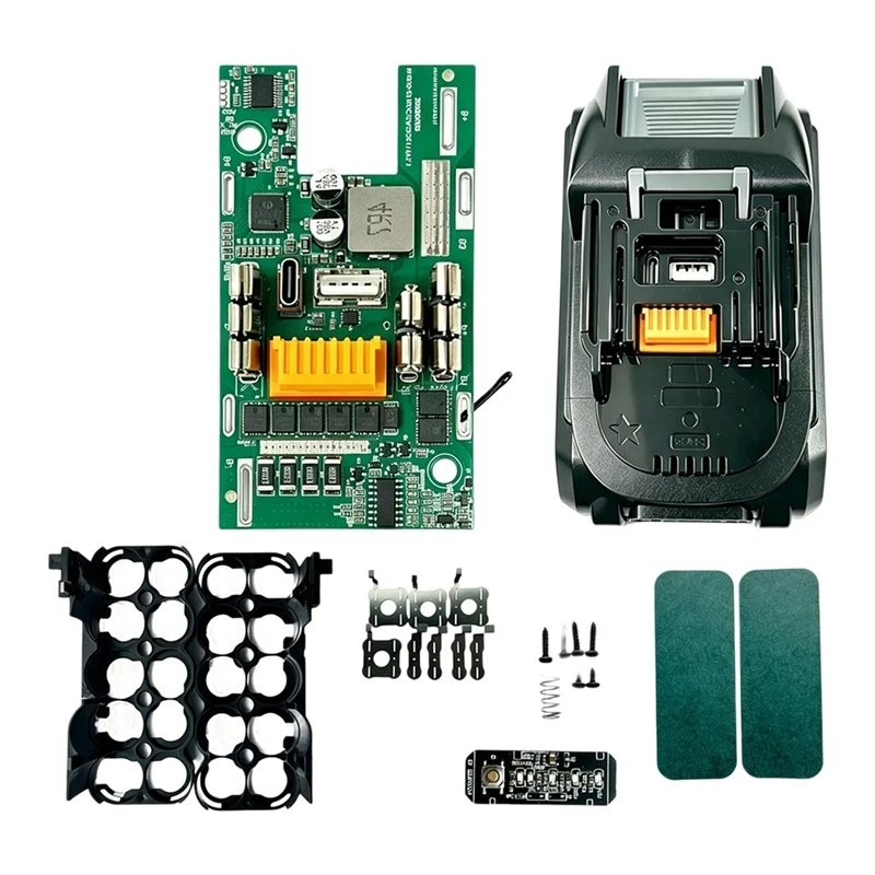 ABGN 10Core Battery Storage Box Case For Makita BL1850 Power Tool With 2-Way Type-C Fast Charge & USB Output Power Bank