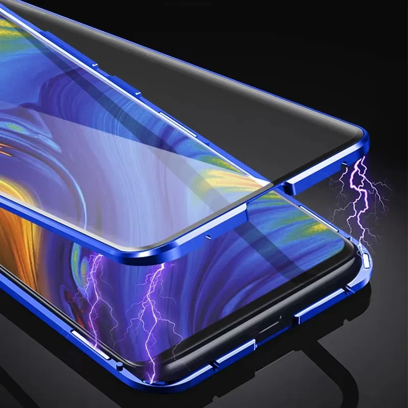 حافظة زجاجية مغناطيسية حماية 360 لهاتف سامسونج جالاكسي S23 S24Ultra S21 S20 FE S9 S10 نوت 20 10 9 8 Lite Plus A72 غطاء خلفي جانبي #2