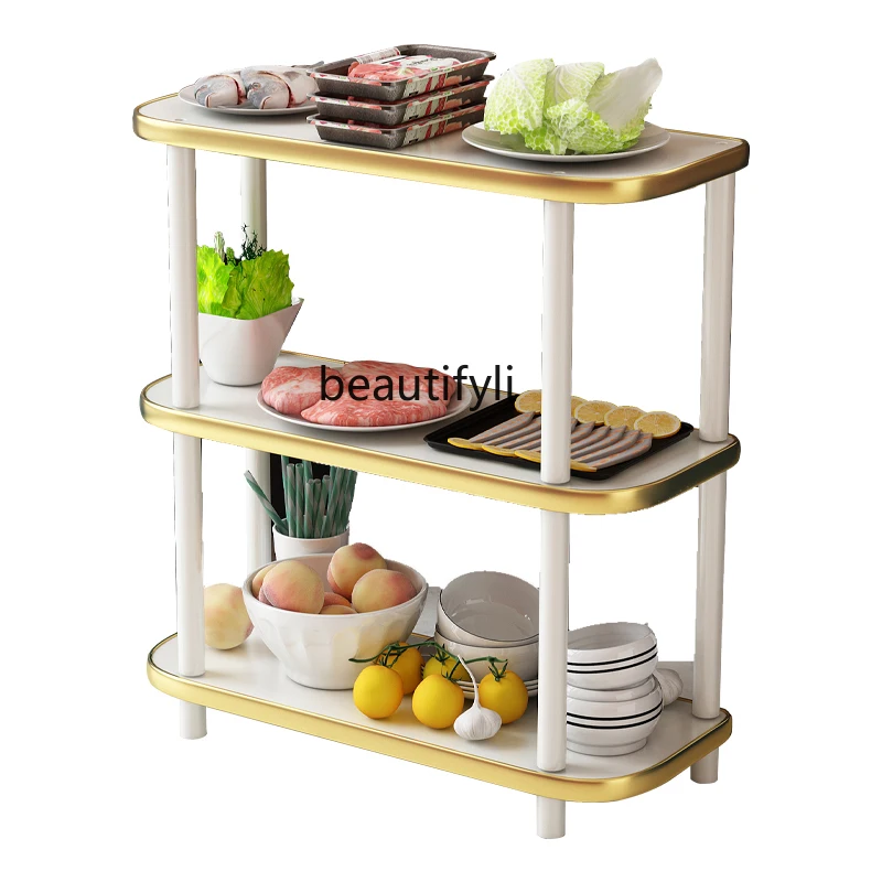 LBX Stall Trolley Bowl-Receiving Cart Restaurant Food Delivery Car Vegetable Car Hot Pot Restaurant Vegetable Rack Commercial