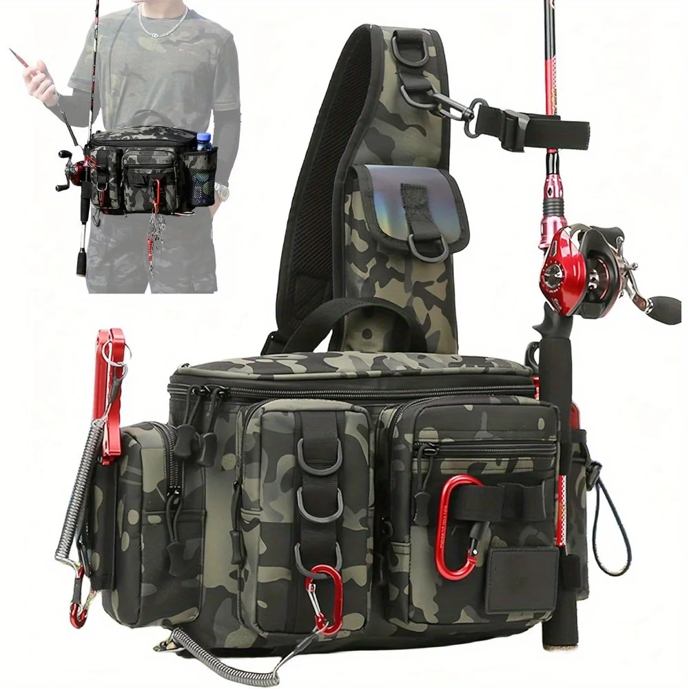 

Fishing Tackle Backpack Fishing Waist Bag Fishing Tackle Shoulder Bag, Ideal for Fishing, Camping, Hiking and More