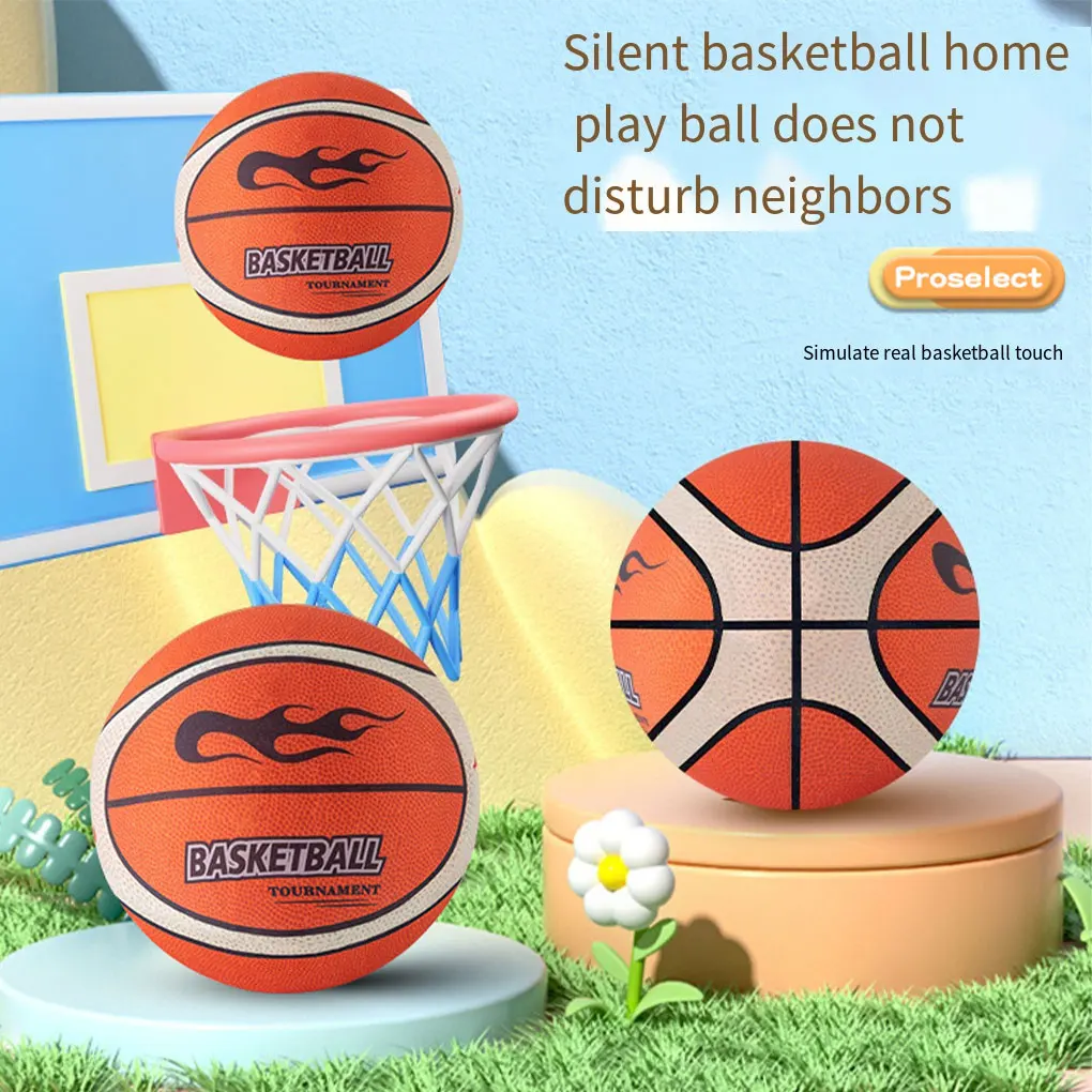 Silent Basketball Set Soft And Comfortable Ball For Home Play Silent Basketball Can Also Be Played 24cm