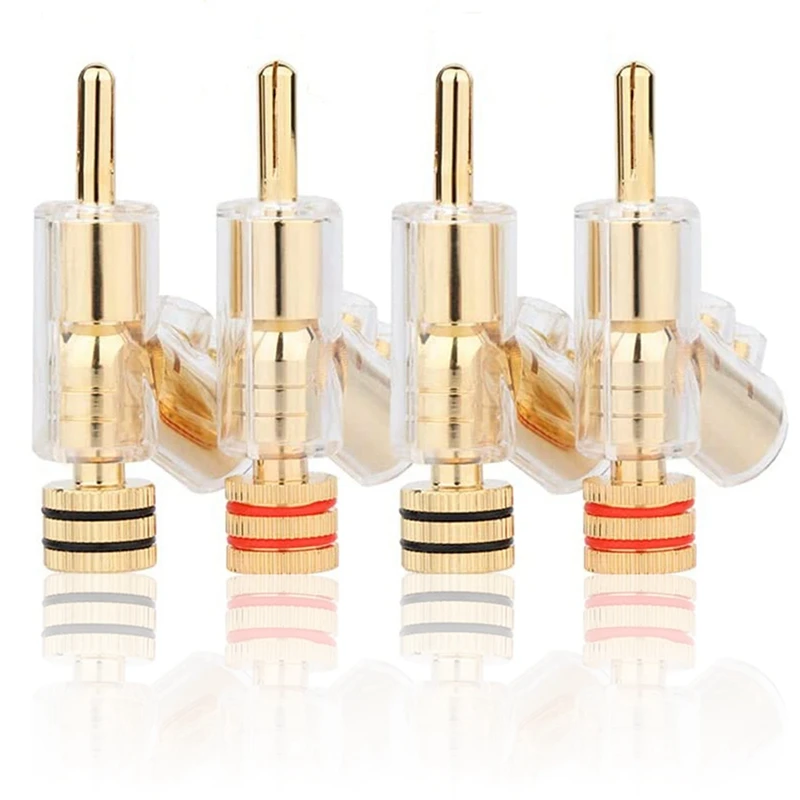 4 Pcs Hifi Gold Plated Lockable Speaker Cable Banana Plug Connector Audio Amplifier Speaker Wire Connector Durable - Image 6