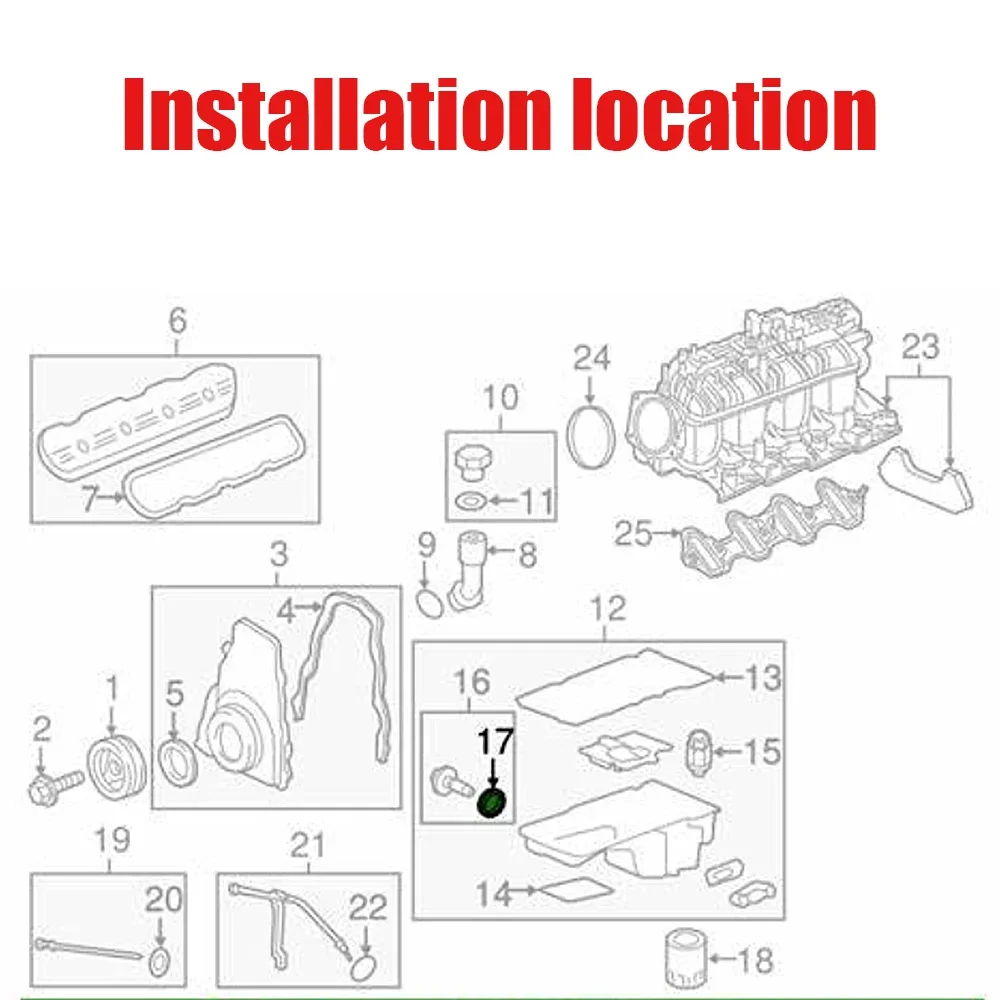 10Pcs Auto Black Rubber Oil Drain Plug Gaskets Washer Replacement For GM 12616850 3536966 097-119 New