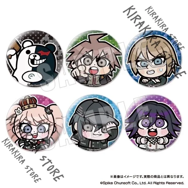 Kirigiri Kyoko Kaede Akamatsu Monomi Q نسخة شارة Danganronpa دبوس الصدر صفيح شعار بروش رسمي حلية كوميك كون