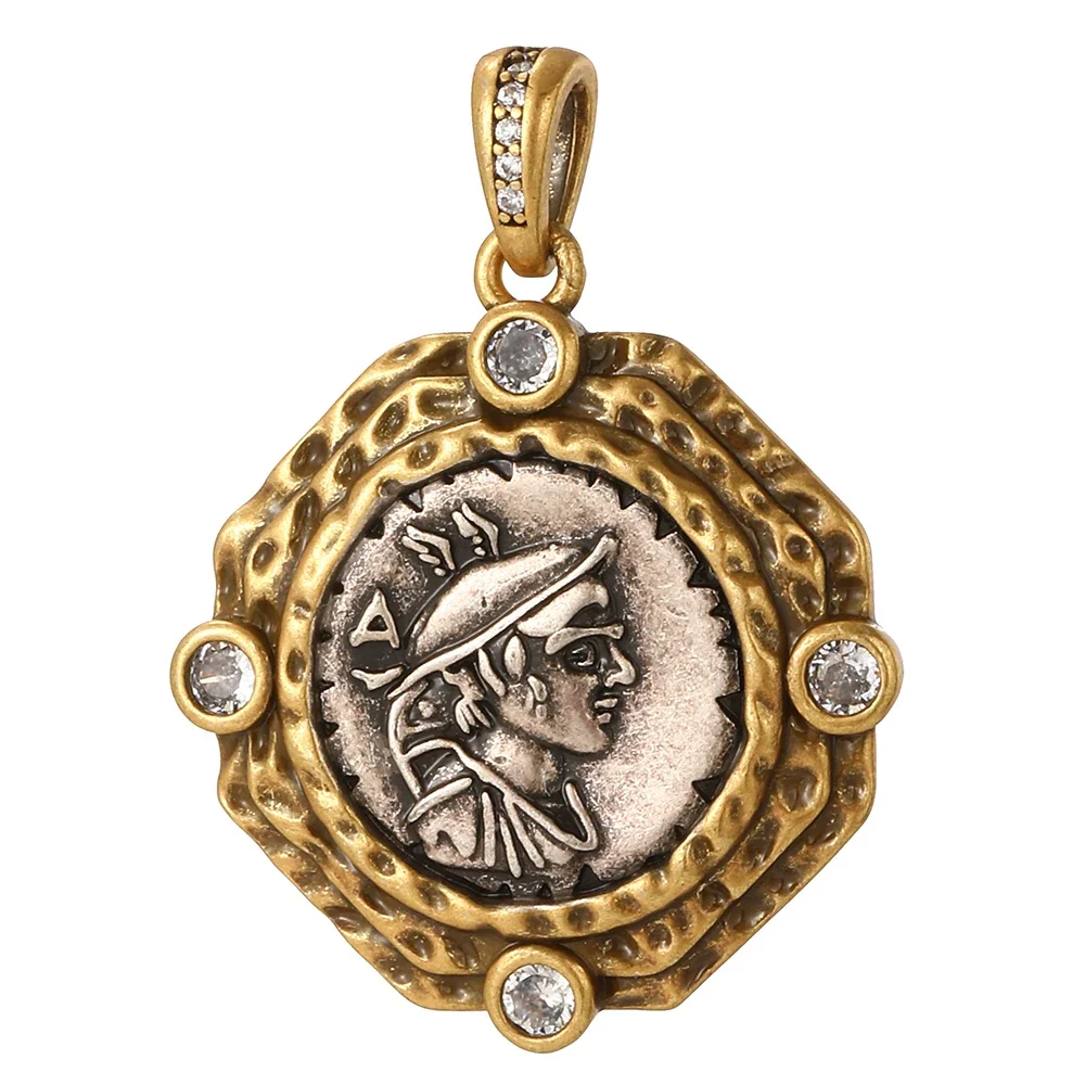 Vintage Coin Charm Jewelry Production Supplies King and Queen Dijes Diy Bracelet Necklace Earrings Charm Lucky Goddess Amulet