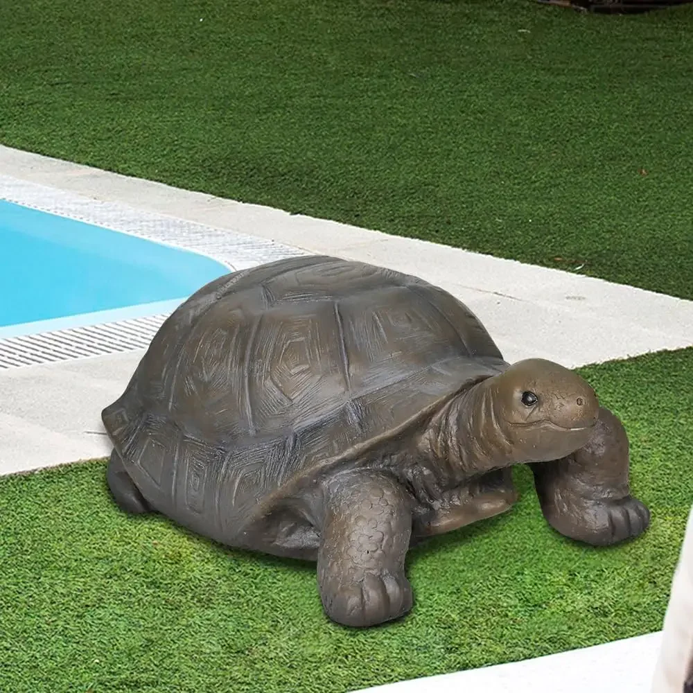 Large Turtle Statues for Garden - 29.5' x 15.7' x 11.8' Fiber Reinforced Concrete Figurines, Garden Sculptures & Statues