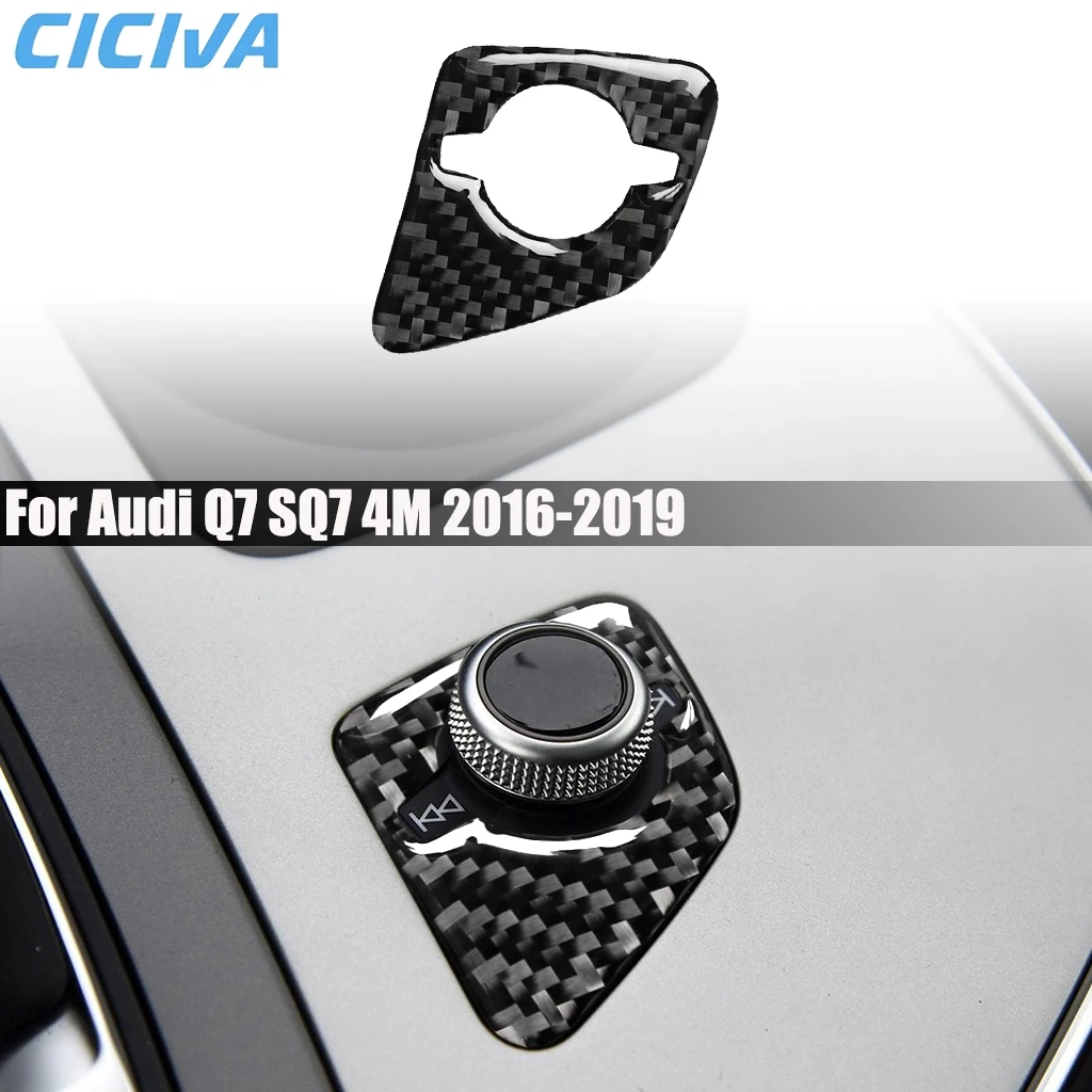 

Carbon Fiber Car Accessories Speaker Switch Control Decorative Interior Cover Modified Trim Sticker For Audi Q7 SQ7 4M 2016-2019