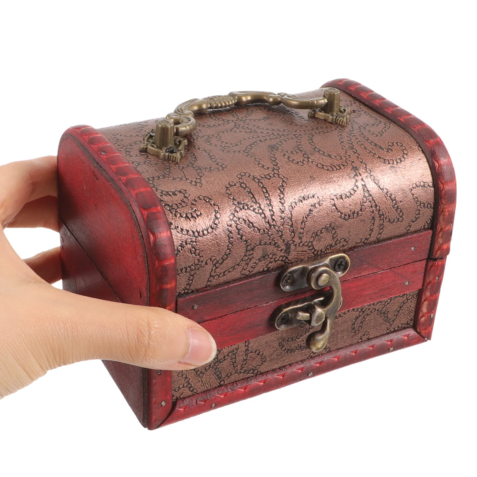 

2 шт. деревянная шкатулка для драгоценностей в винтажном стиле с крышкой, футляр для хранения серег, колец, ожерелий, органайзер для безделушек, маленькая шкатулка для драгоценностей