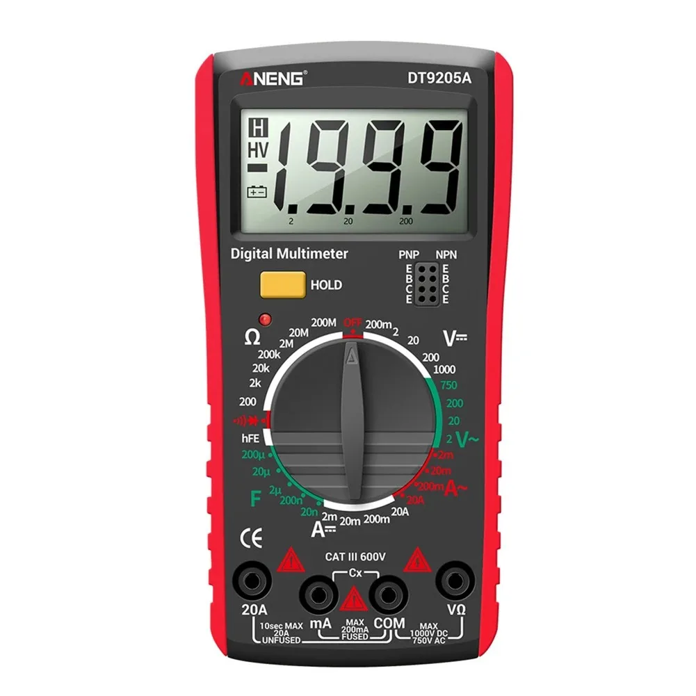 DT9205A LCD Digital Multimeter Portable AC DC Volt Voltmeter Ammeter High precision Voltage Capacitance Resistance Tester Meter