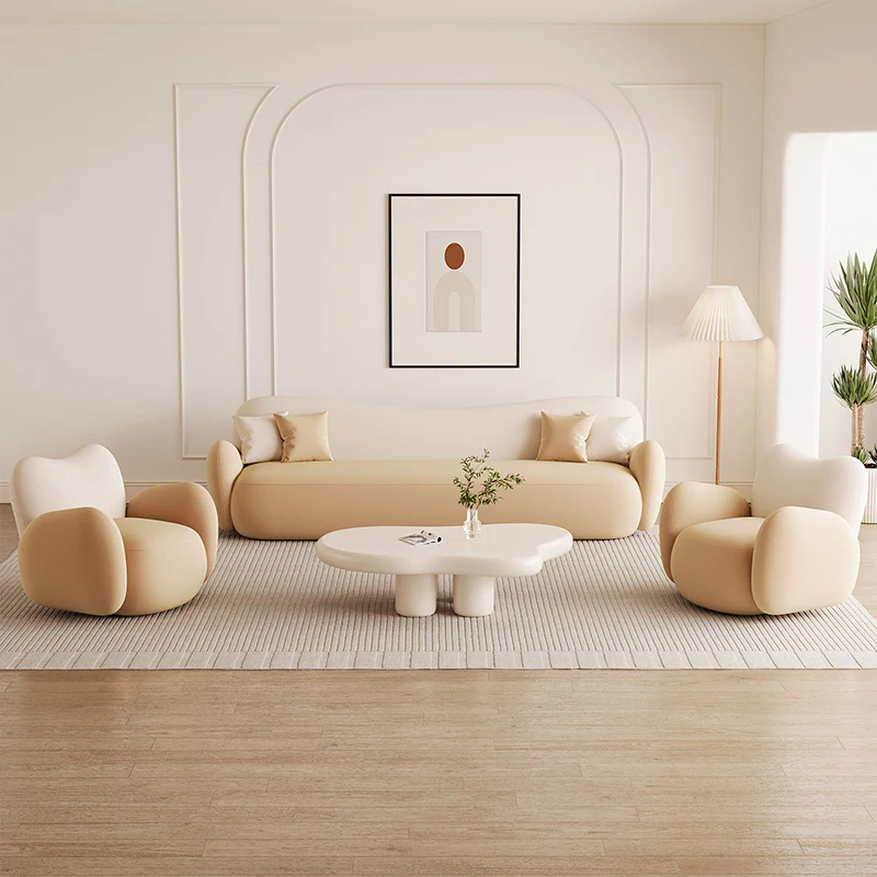 

Nordic Cream Style Beauty Salon Sofa Modern Designed Clothing Store Rest Area Reception Sofa Homestay Commercial Furniture FYSS