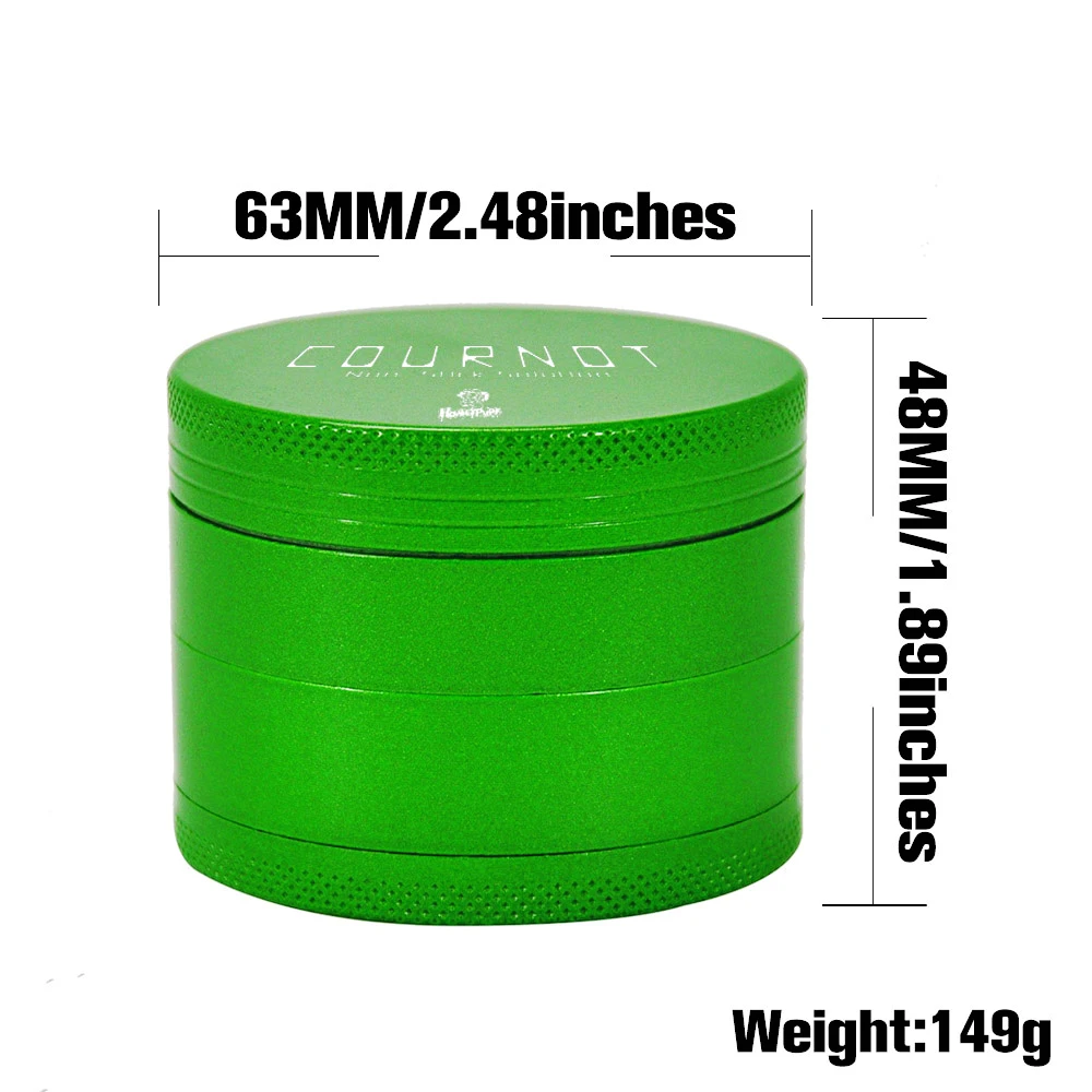 HONEYPUFF Cournot Aluminum Non-Stick Tobacco Grinder Metal 63MM 4 Layers Spicy Herb Miller Crusher Fumar Accessories