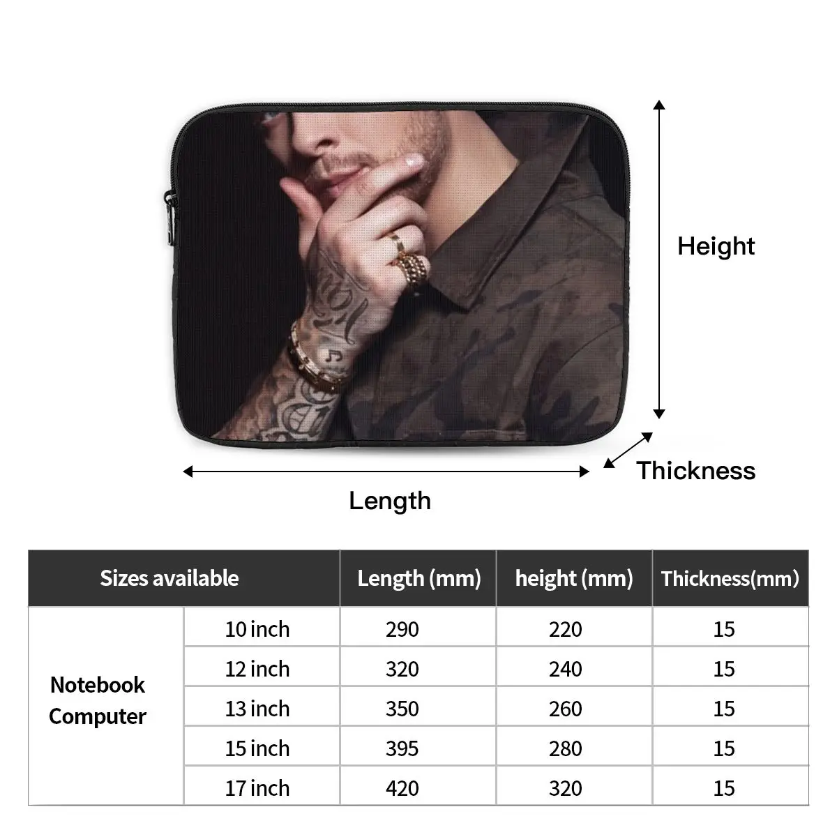 Custom Egor Kreed Russian Rapper Notebook Laptop Bag Case Pouch For Macbook Air Pro Tablet Shockproof Case Bag