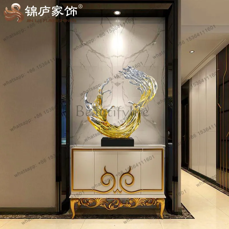 9Modern large-scale abstract ornament sculpture aisle model room living room corridor floor-to-ceiling entrance ornament