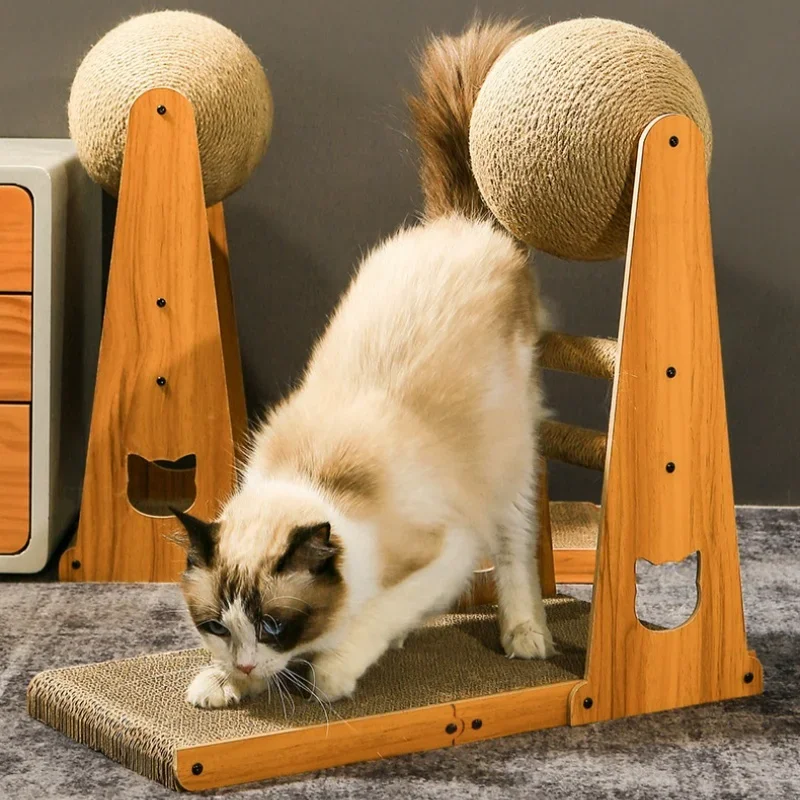 

Cat Scratching Ball Wood Stand Pet Furniture Sisal Rope Ball Toy Kitten Climbing Scratcher Grinding Paws Scraper Toys For Cats