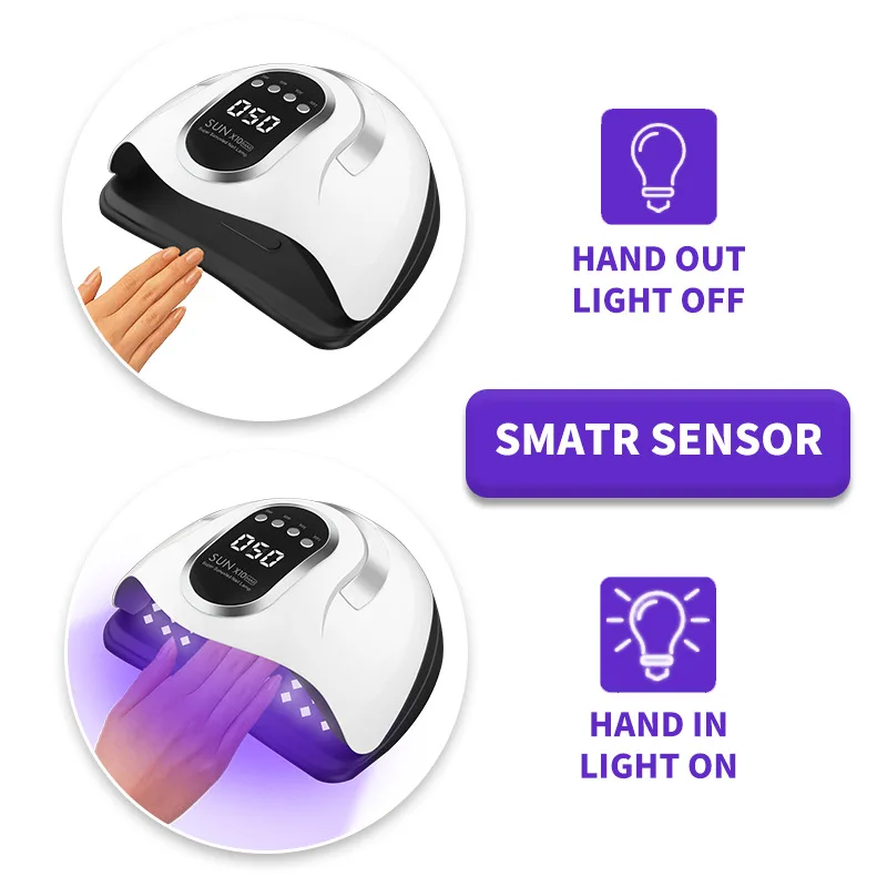 X10max Professionele Nagel Drogen Lamp Voor Manicure 280W Nagels Gel Polish Droogmachine Met Auto Sensor Uv Led Nagellamp