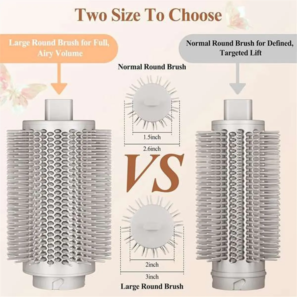 Doings 4PCS for Shark FlexStyle HD400 Attachment Upgraded Round Volumizing Brush and Long Hair Curling Barrels Attachment Kit