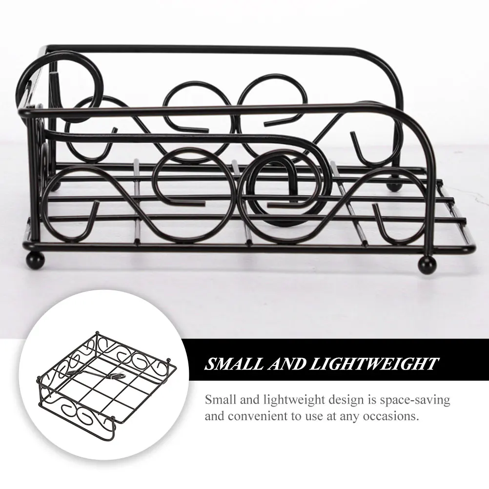 

Space Saving Iron Napkin Holder Tabletop Napkin Rack Simple Color Not Easy to Fade Practical Convenient Use