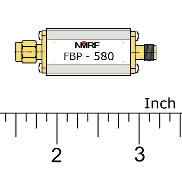 580(560~620)MHz Bandpass Filter, Ultra-Small Size, SMA Interface