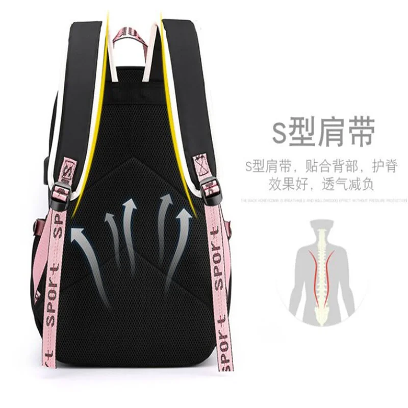 Kochou Shinobu Backpack Anime Demon Slayer Teenarges Schoolbag Mochila Children Laptop Bag Men Fashion Travel Outdoor Bags