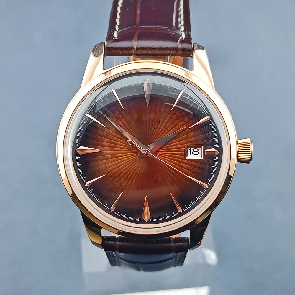 40mm 316L stainless steel acrylic glass Presage rose gold watch suitable for NH35 NH36 automatic mechanical movement