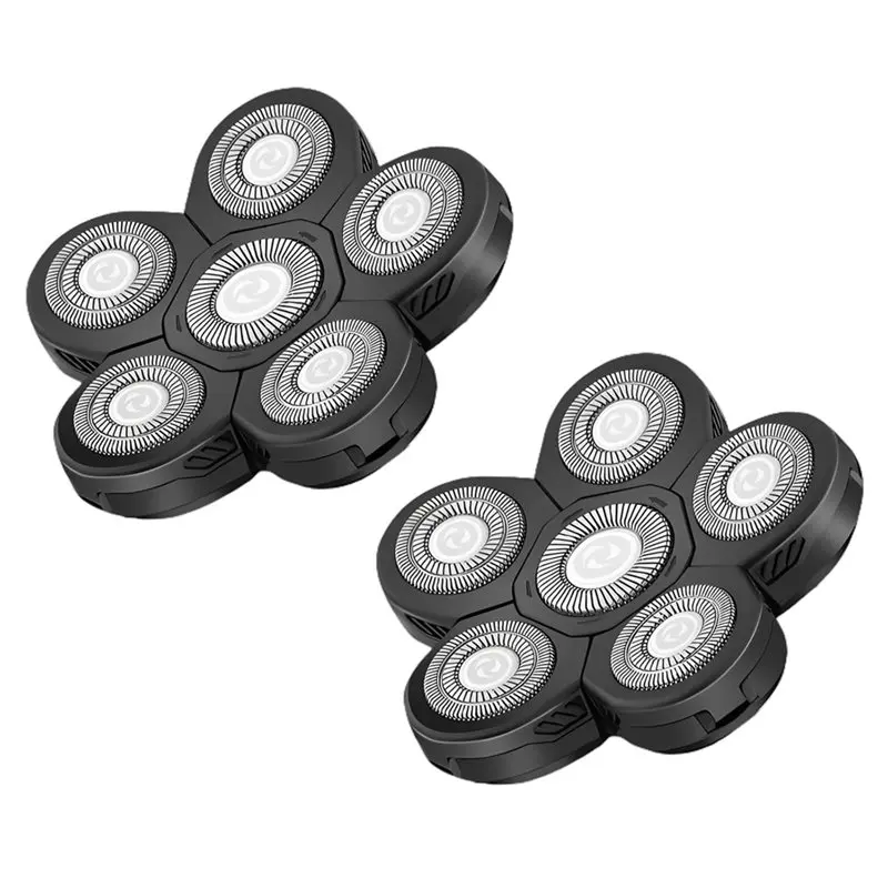 

【СУПЕРПРЕДЛОЖЕНИЯ】Сменные бритвенные головки для мужчин - 2 шт., 6 лезвий, водонепроницаемые, подходят для многих моделей бритв для бритья наголо, для влажного и сухого бритья, для домашнего использования.