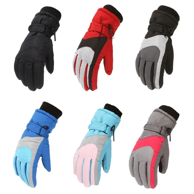 

Kids Children Winter Thicken Warm Mountain Snowboard Ski Gloves Windproof Waterproof Full Finger Mittens for Outdoor Sports