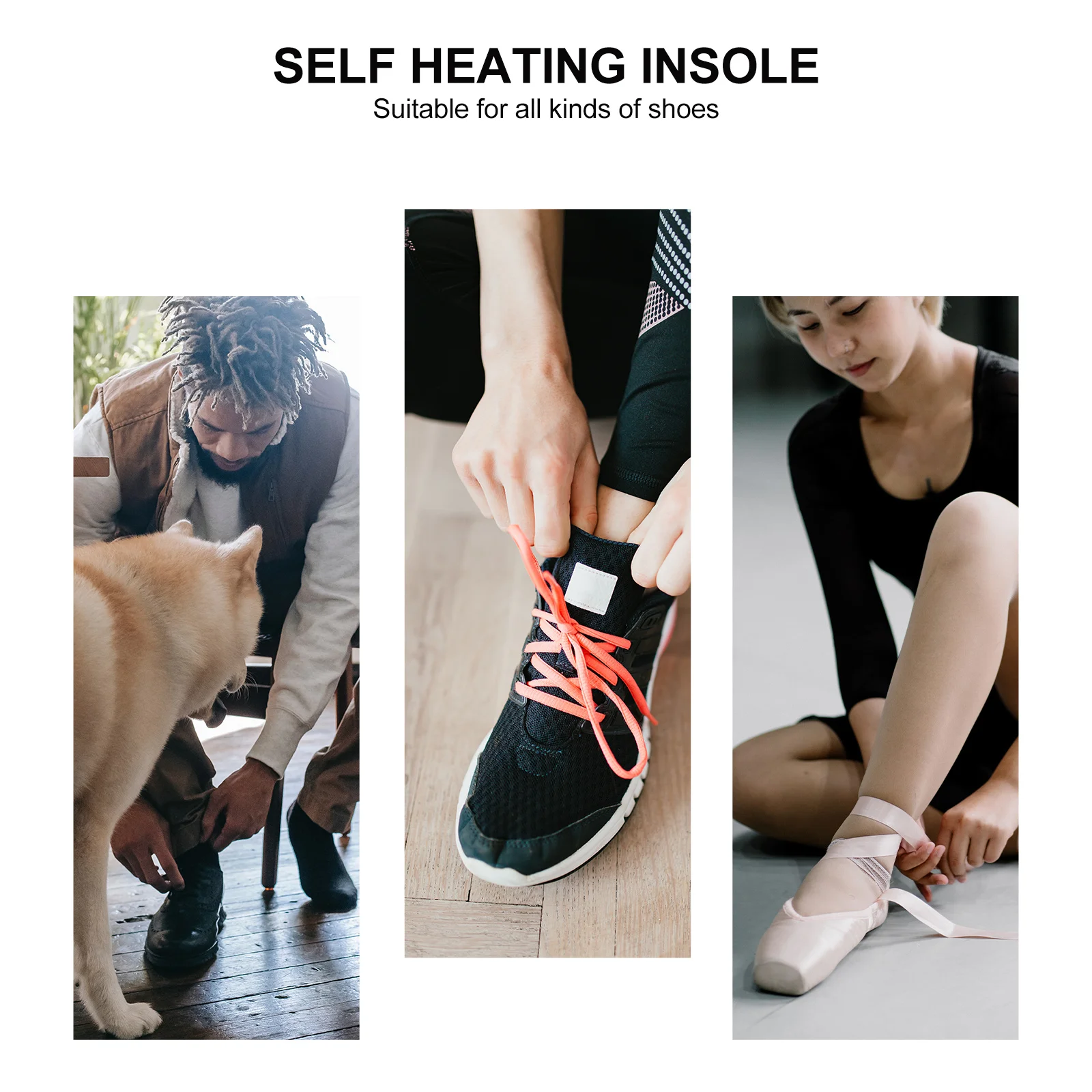 

Pair Magnetic Thermal Self Heating Foot Insoles White Tailorable Size Powder Tourmaline Enhance Circulation