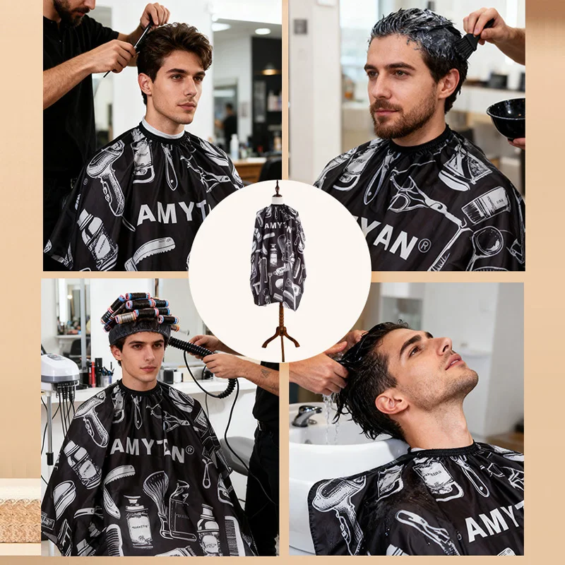 Waterproof Barber Cape Retro Pattern Haircut Cloth Professional Salon Hair Stylist Apron for Hairdressing Cutting
