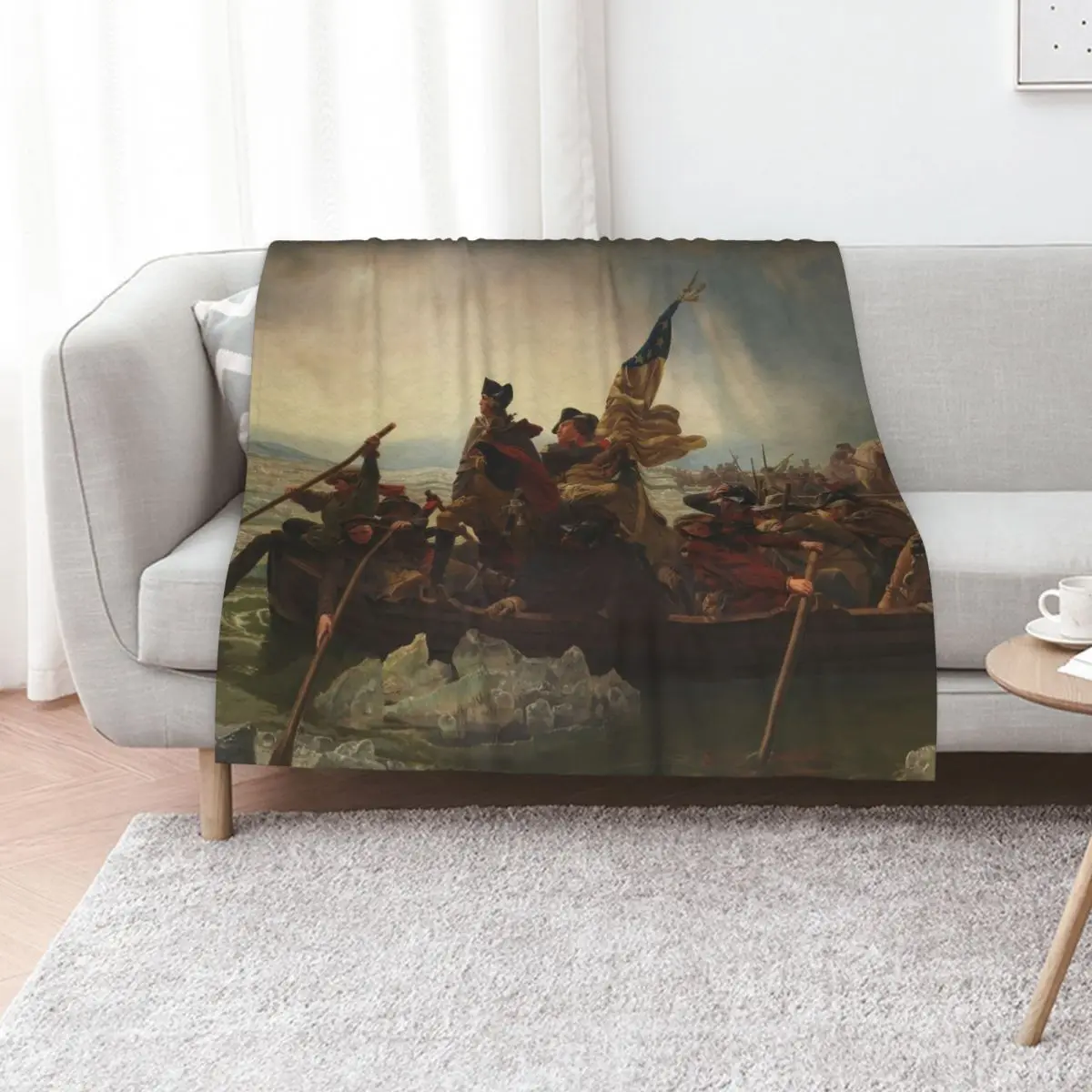 

Washington Crossing the Delaware Throw Blanket Quilt halloween wednesday Thermals For Travel Blankets