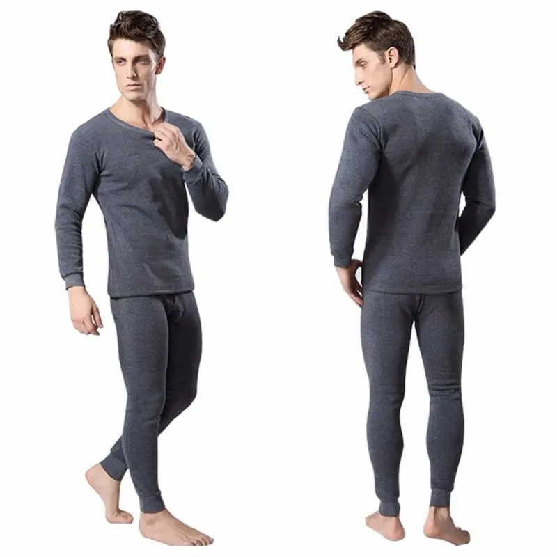 Winter Thermal Underwear Long Johns Men\'s Keep Warm Tops + Pants Set Thick Clothes Comfortable Thermo Underwear Sets