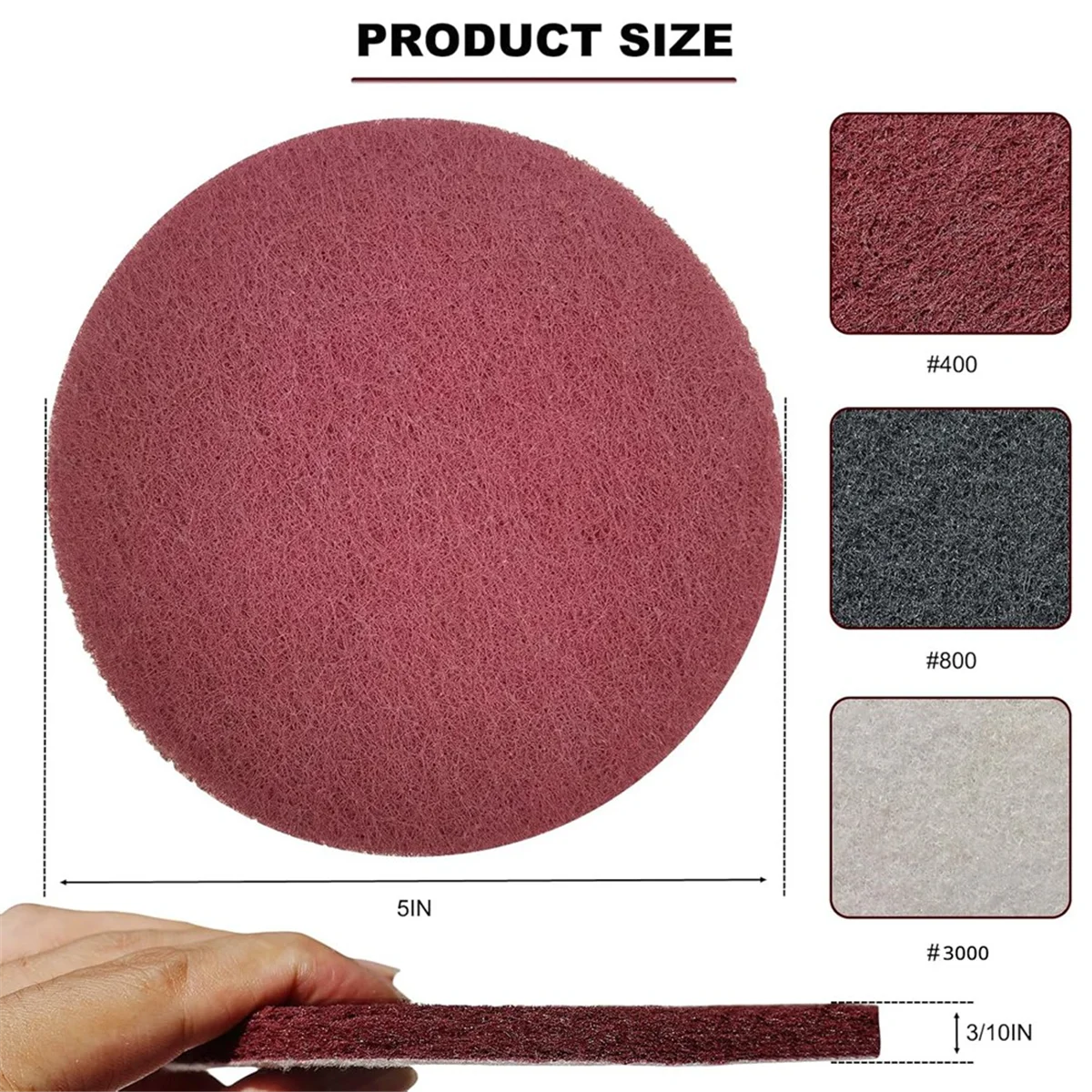 

BAAQ 15 шт. 5-дюймовые многофункциональные чистящие подушечки с обручем и петлей - флокирующие накладки, полировальные подушечки для кондиционирующих дисков