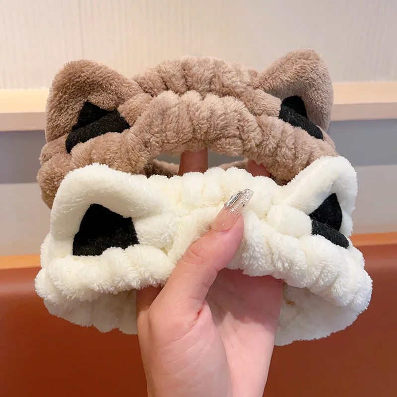 1/2pcs Cute Cat Ears Plush Headband for Women Daily Wear No Damage to Hair High Elastic Hairband Fashion Girl Hair Accessories