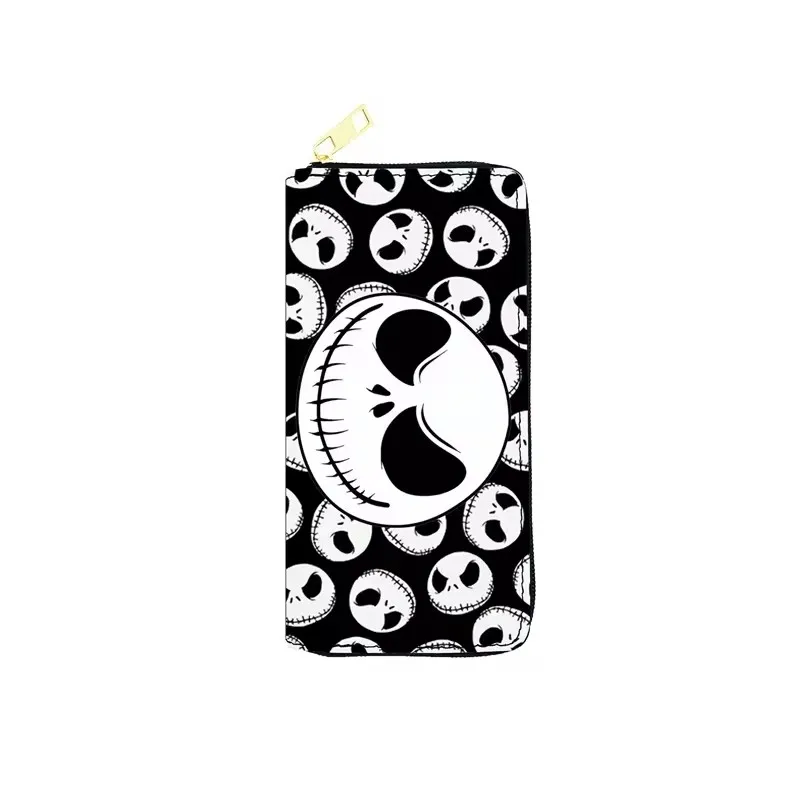 Disney The Nightmare Before Christmas Wallet Jack Skellington Cartoon Figures MultiFunction Zipper PU Long Style Money Bag Gifts