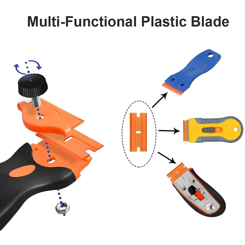 شفرات حلاقة بلاستيكية مزدوجة الحواف ، قاطع الصناديق ، أداة مكشطة بديلة ، شفرات صناعية ، من أجل صولجانة