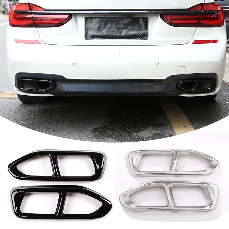 

Stainless steel Car Styling Tail Muffler Exhaust Pipe Output Cover Trim For BMW 7 Series F01 F03 F04 G11 2009-2022 Accessories