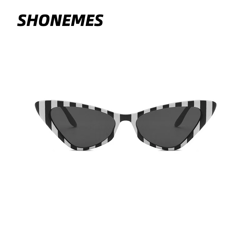 SHONEMES Zebra Cat Eye Sunglasses Stylish Small Frame Women Eyewear Outdoor UV400 Sun Glasses for Female