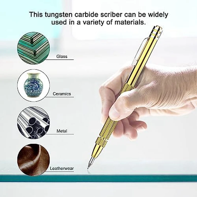 2 Pack Tungsten Carbide Scriber With Magnet,With Extra 12 Parts Marking Tip And 6-Inch Ruler,For Metal Sheet.