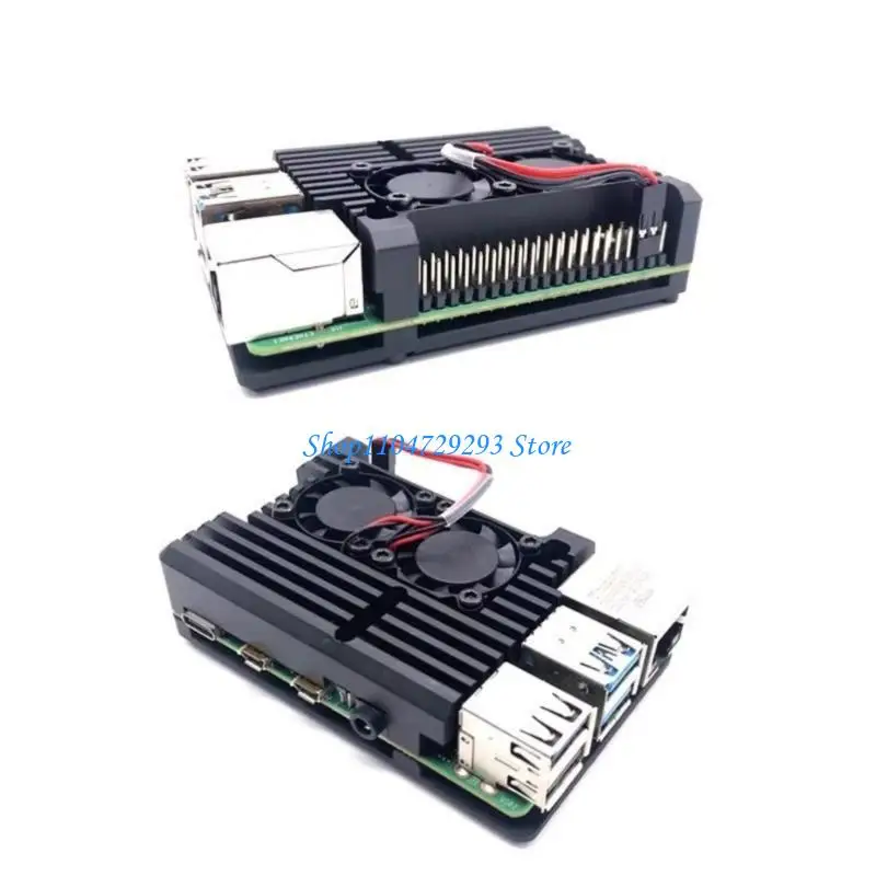 Y2GD Advanced Cooling 4B Armors Case for Raspberry Pi4B Metal Shell with Double Fan and Precise Cut Aluminium Alloy Design