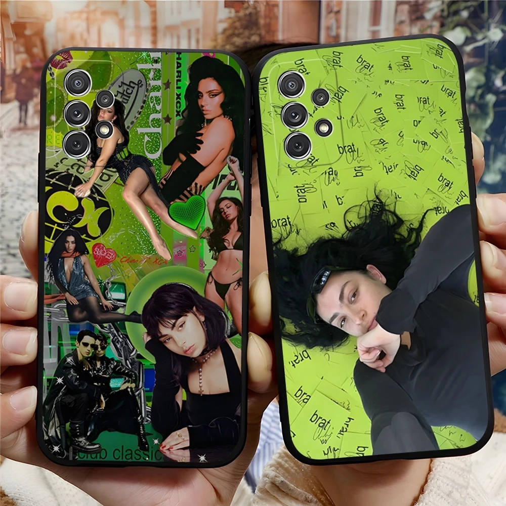 Singer Charli XCX BRAT Phone Case for Samsung Galaxy S24 S23 S22 S20 S21 Ultra Fe Plus M54 A34 A54 A24 A52 A53 Coque