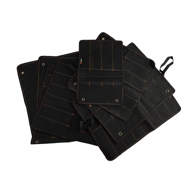 4Pockets Chisel Carrying Case Canvas Pocket Tools Roll Holder Wrench Pouch Organizer Waterproof Cloth Wrench Roll Organizer