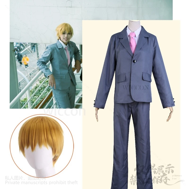 Anime Psycho Mobb 100 Cosplay Reigen Arataka Costume Suit Uniform Wigs For Woman Man Halloween Top Pants Roleplay Reigen Arataka