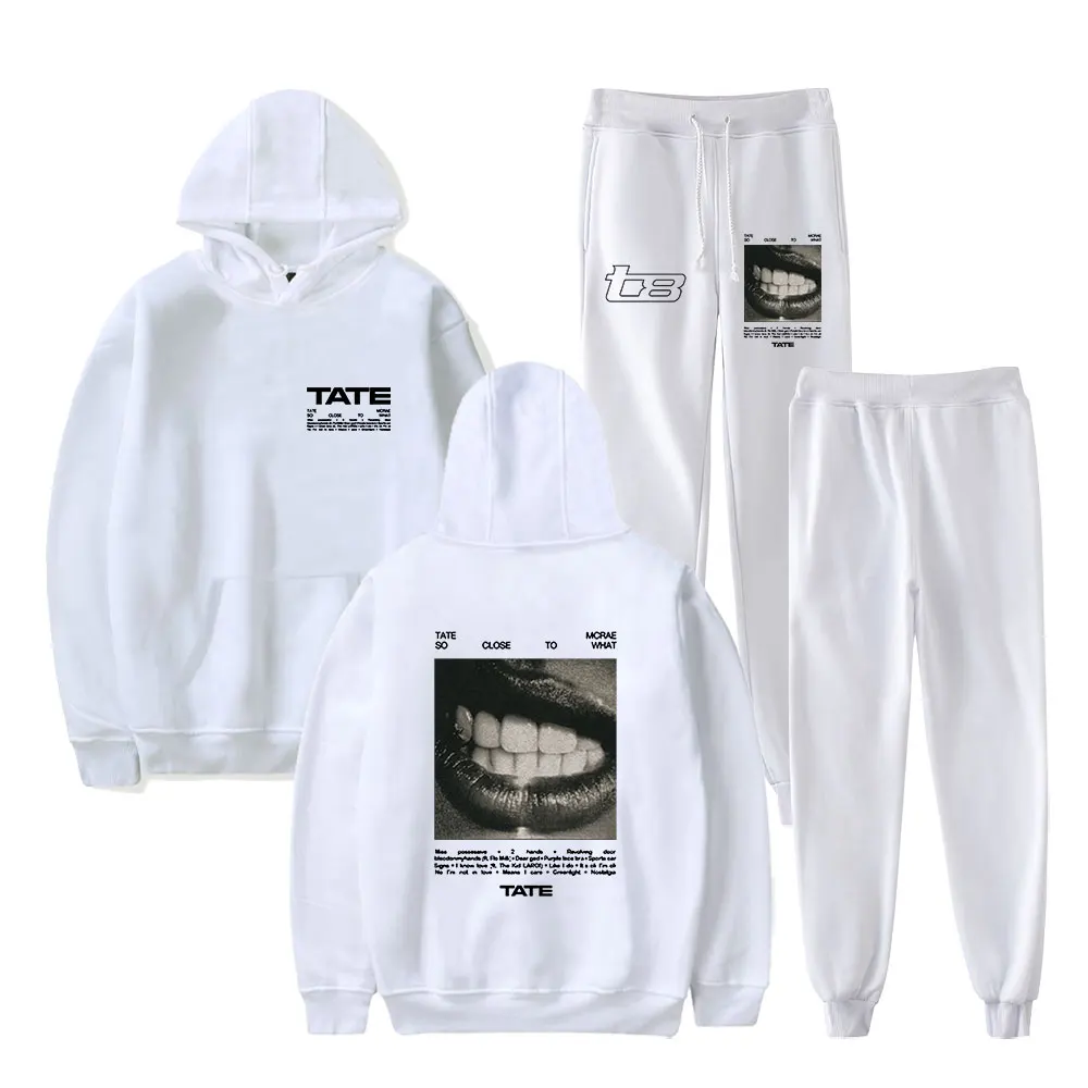 Tate McRae T8 Lips Hoodies Jogger Pants Miss Possessive Tour Merch Cosplay Women Men Fashion Streetwear Set