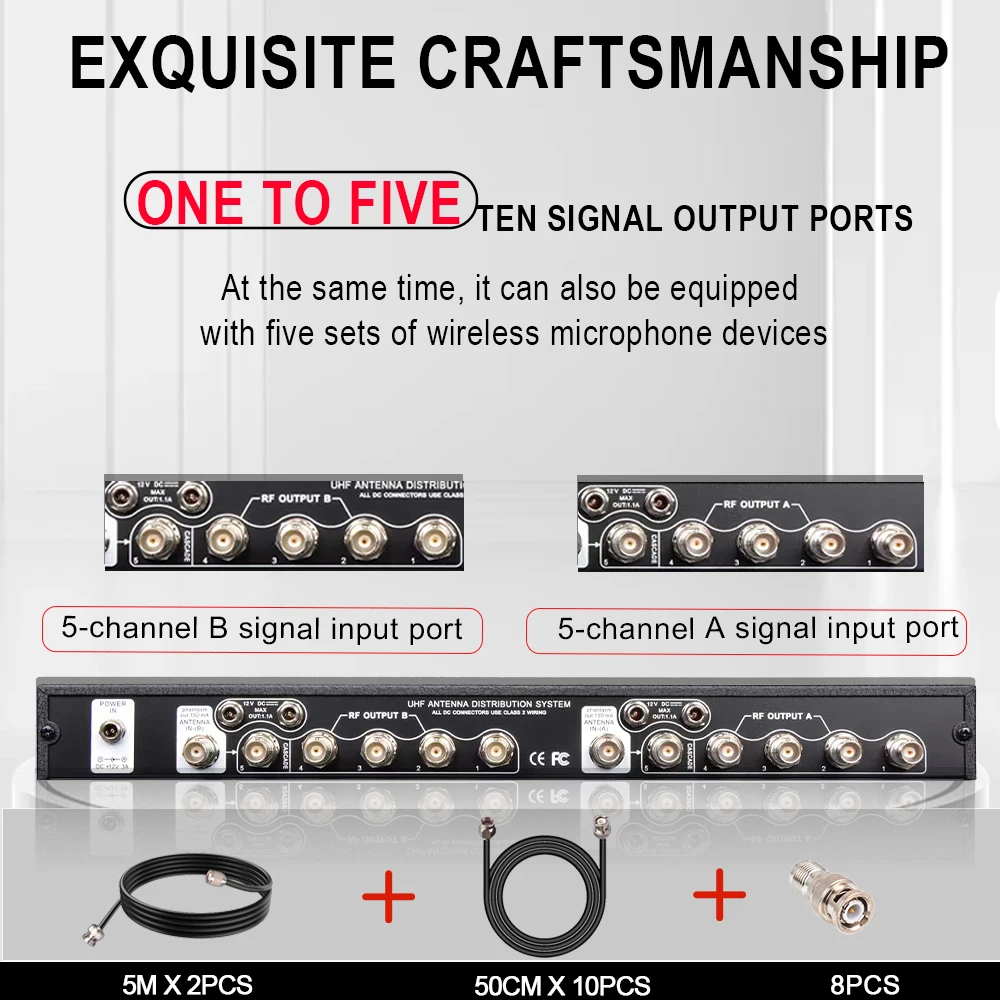 Paulkitson SP210/UA49B UHF Antenna Distribution System with Spectrum Management System RF Splitter Microphone Antenna Combiner