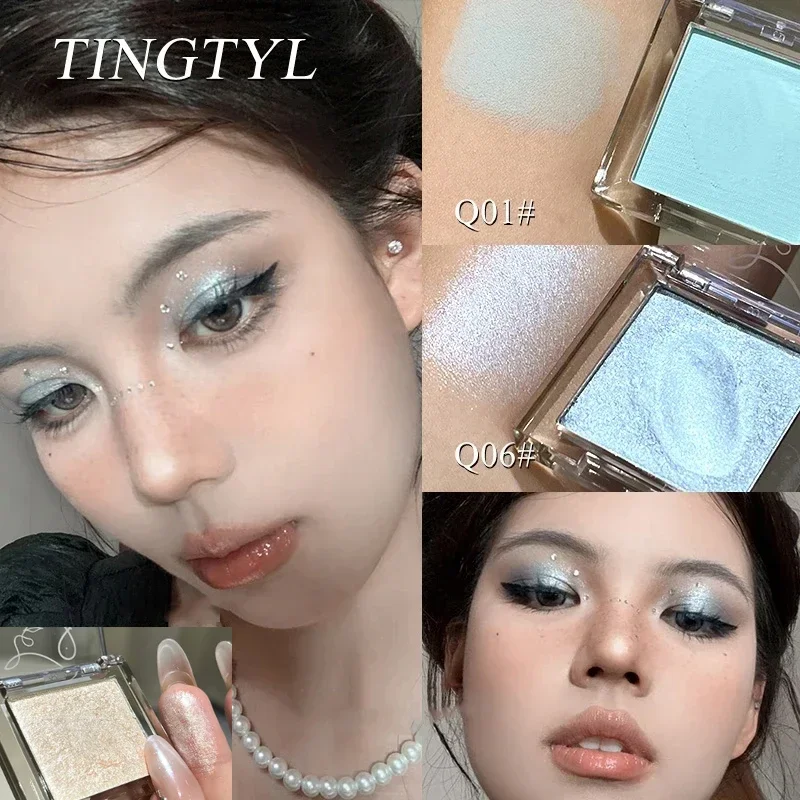 Sombra de ojos azul-rosa con purpurina, 9 colores, textura de patata, brillo nacarado, gusano de seda, Diamante impermeable, maquillaje coreano polarizado