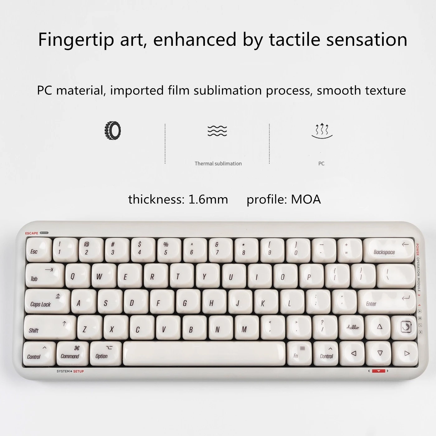1 Set MAC Style Jade Resin Ceramic Feeling Keycaps MOA Profile PC Material Key Caps For MX Switch Mechanical Keyboard X87 F99