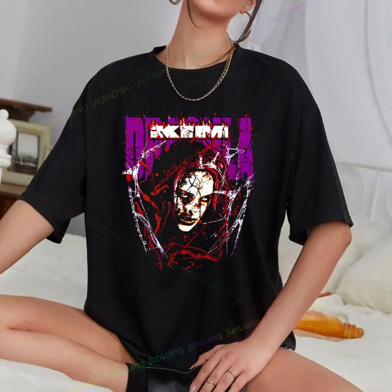 كيم دراكولا: تي شيرت ذو وجه دامي - تي شيرت رجالي على الطراز القوطي - ملابس صيفية عصرية للرجال والنساء