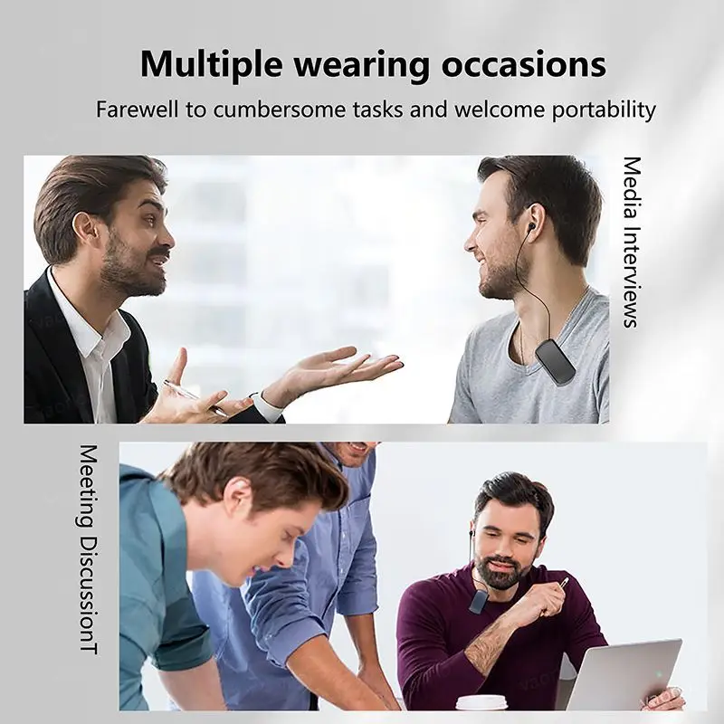 K68 سماعة لافلير لاسلكية مع ميكروفون ، 6 في 1 ، تدعم تسجيل الاجتماعات ، MP3 TF بطاقة اللعب ، سماعات بلوتوث