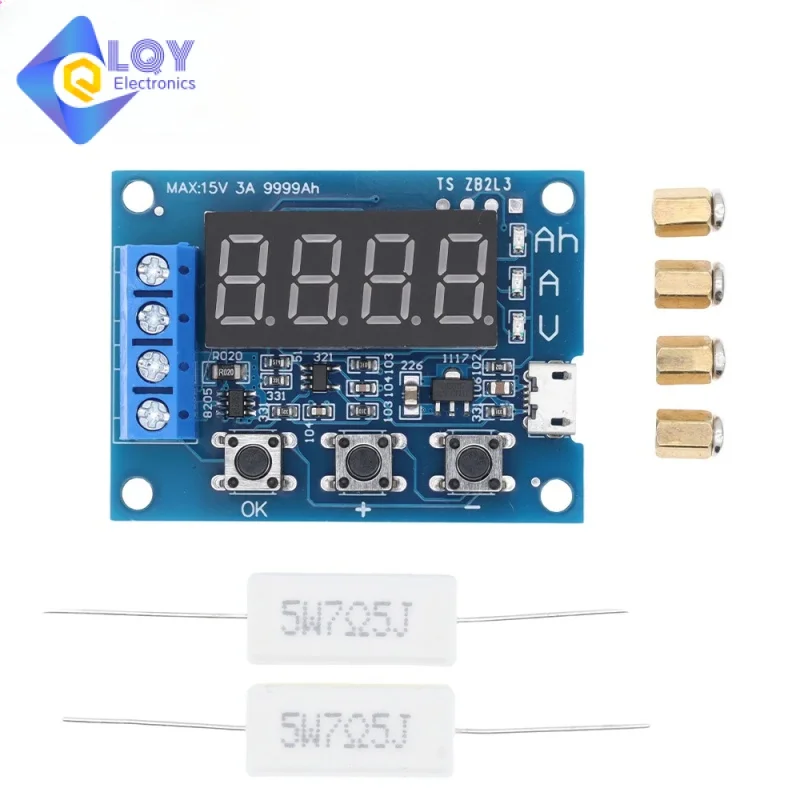 ZB2L3 Battery Tester LED Digital Display 18650 Lithium Battery Power Supply Test Resistance Lead-acid Capacity Discharge Meter